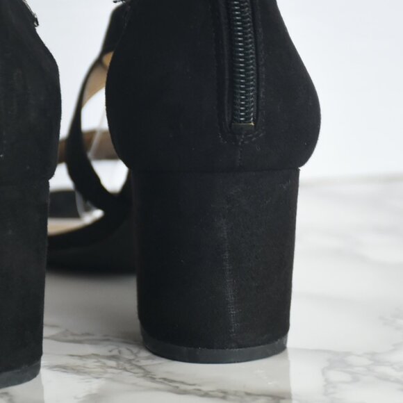Circus by Sam Edelman STELLA Velvet Block Strappy Heels Black Size 10 - Picture 8 of 8